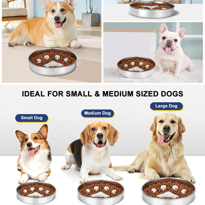 High End Stainless Steel Anti-Gulping Dog Bowl