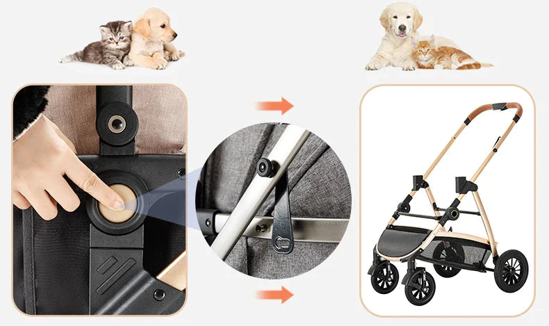 Four Wheeled Luxury Pet Stroller