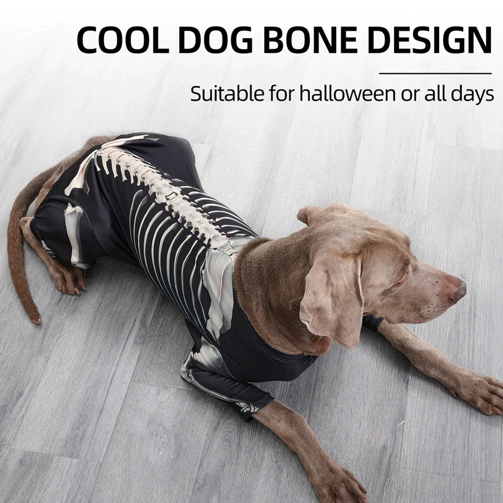 Halloween Dog Funny Skeleton Costume