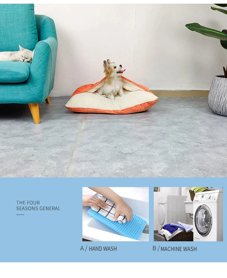 Luxury Plush Dogs Winter Warm Bed