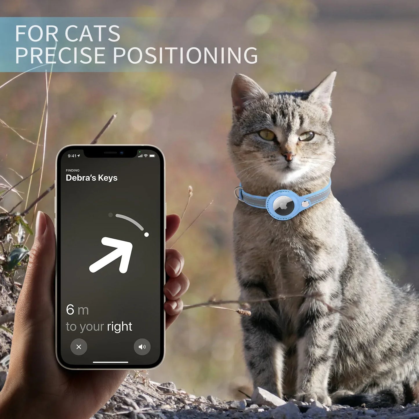 Reflective Stripes Pet AirTag Collar
