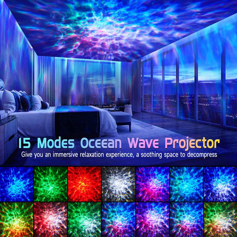 Water Ripples Galaxy Light Projector