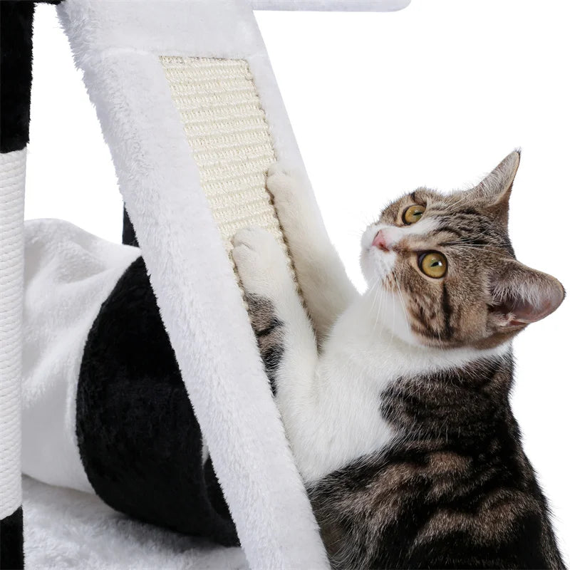 Cute Panda Cat Tree With Condo