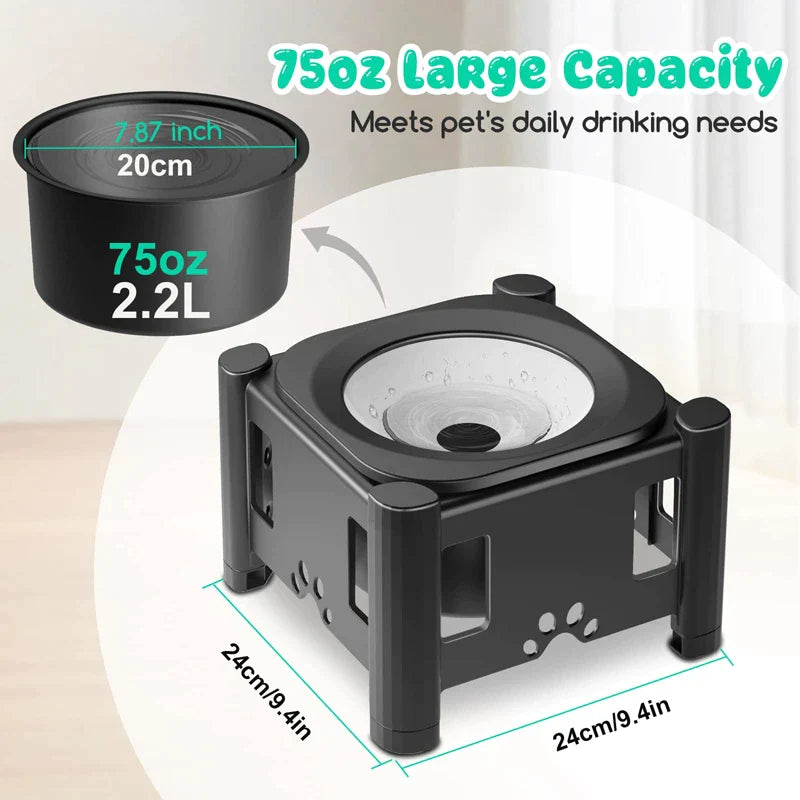 Elevated 3 Height Pet Water Bowl