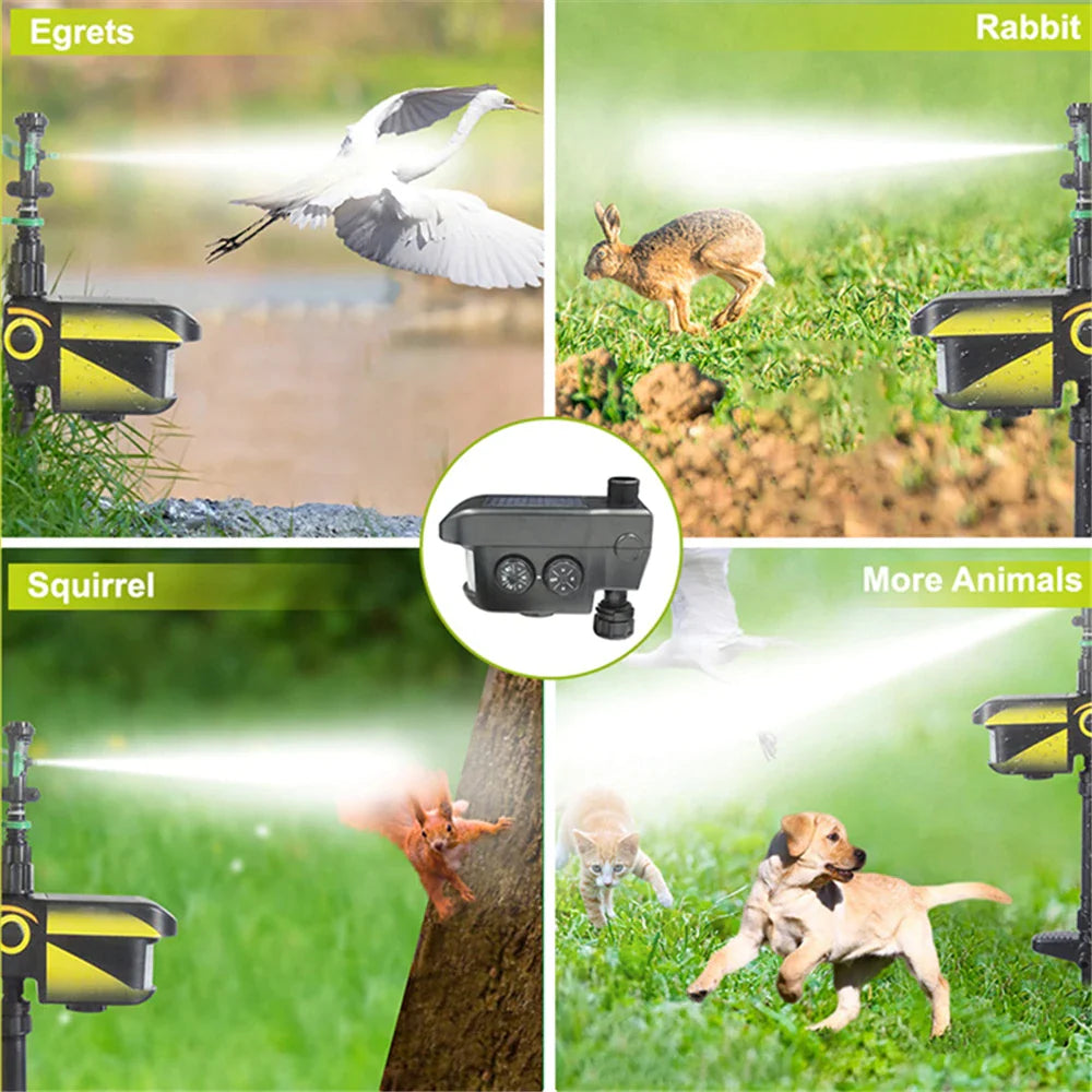 Solar Motion Activated Animal Sprinkler Repeller