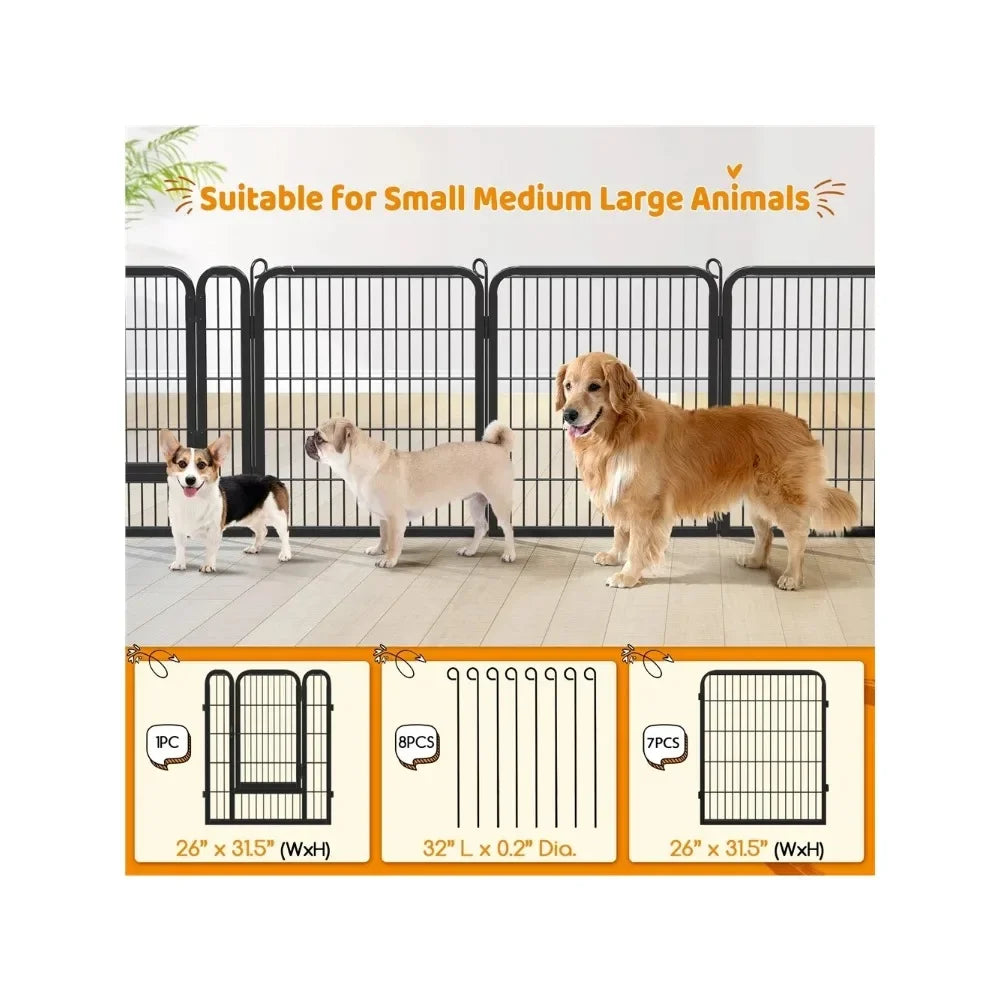 8 Panels Steel Dog Playpen