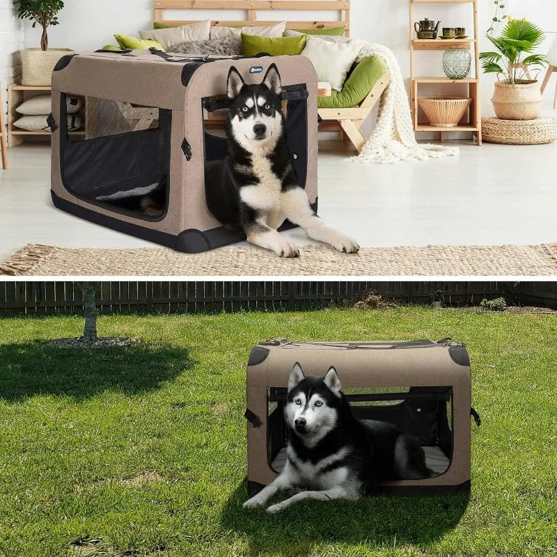 3-Door Folding Soft Dog Kennel