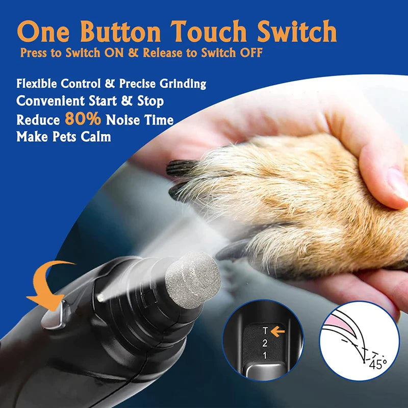 LED 2-Speed Touch-Switch Dog Nail Grinder