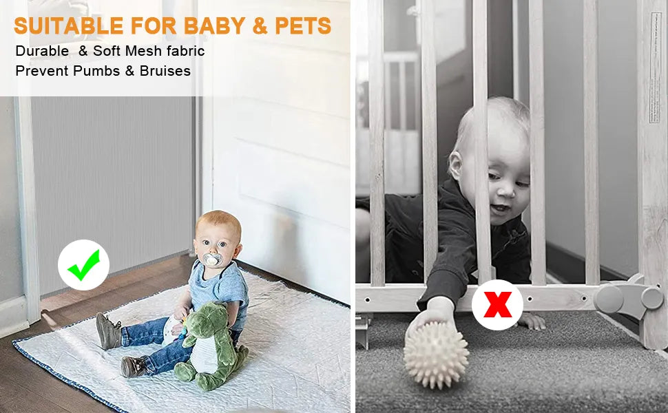 Safety Mesh Retractable Dog Gate