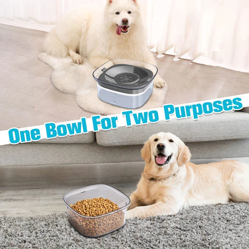 2L Visible Level Slow Drinking Dog Bowl