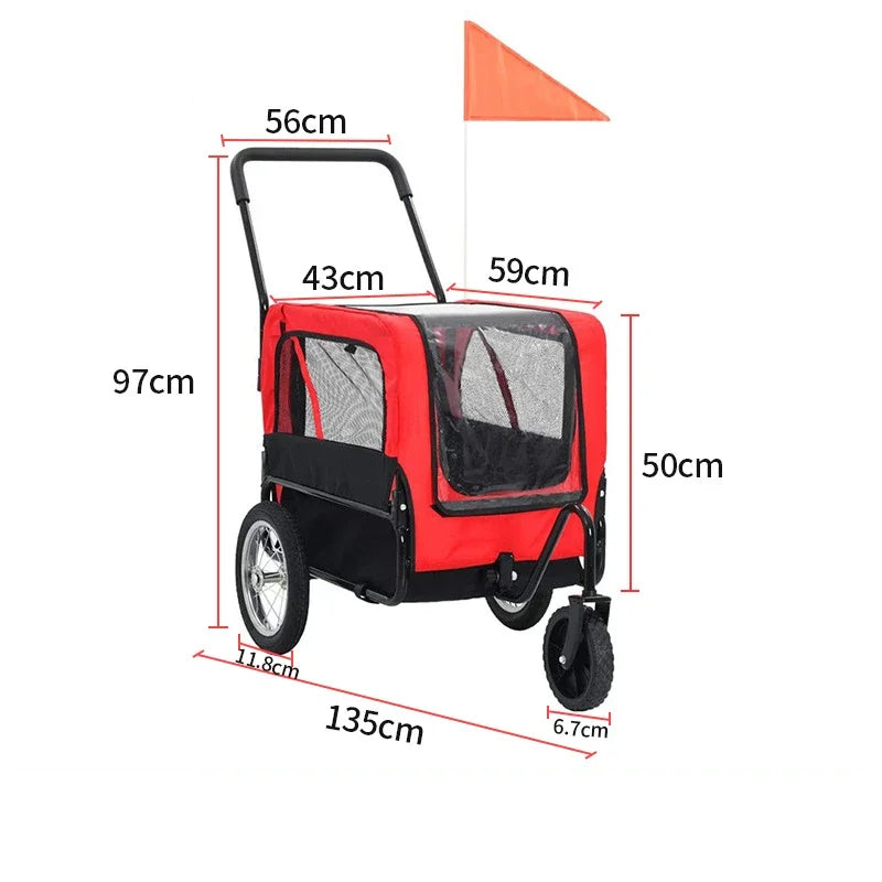 Protective Net Pet Cart Trailer