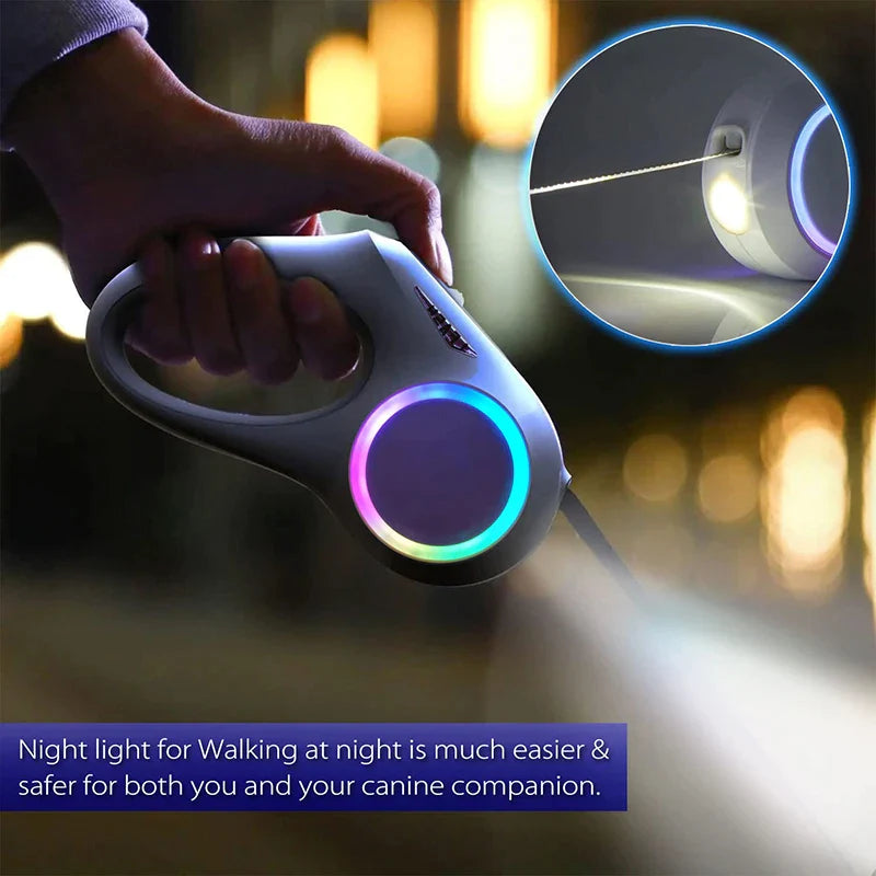 5m LED Light Retractable Dog Leads