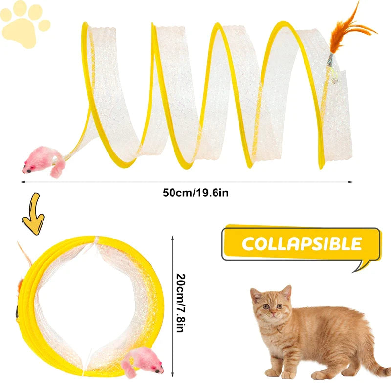 Collapsible Feather Plush Cat Toys