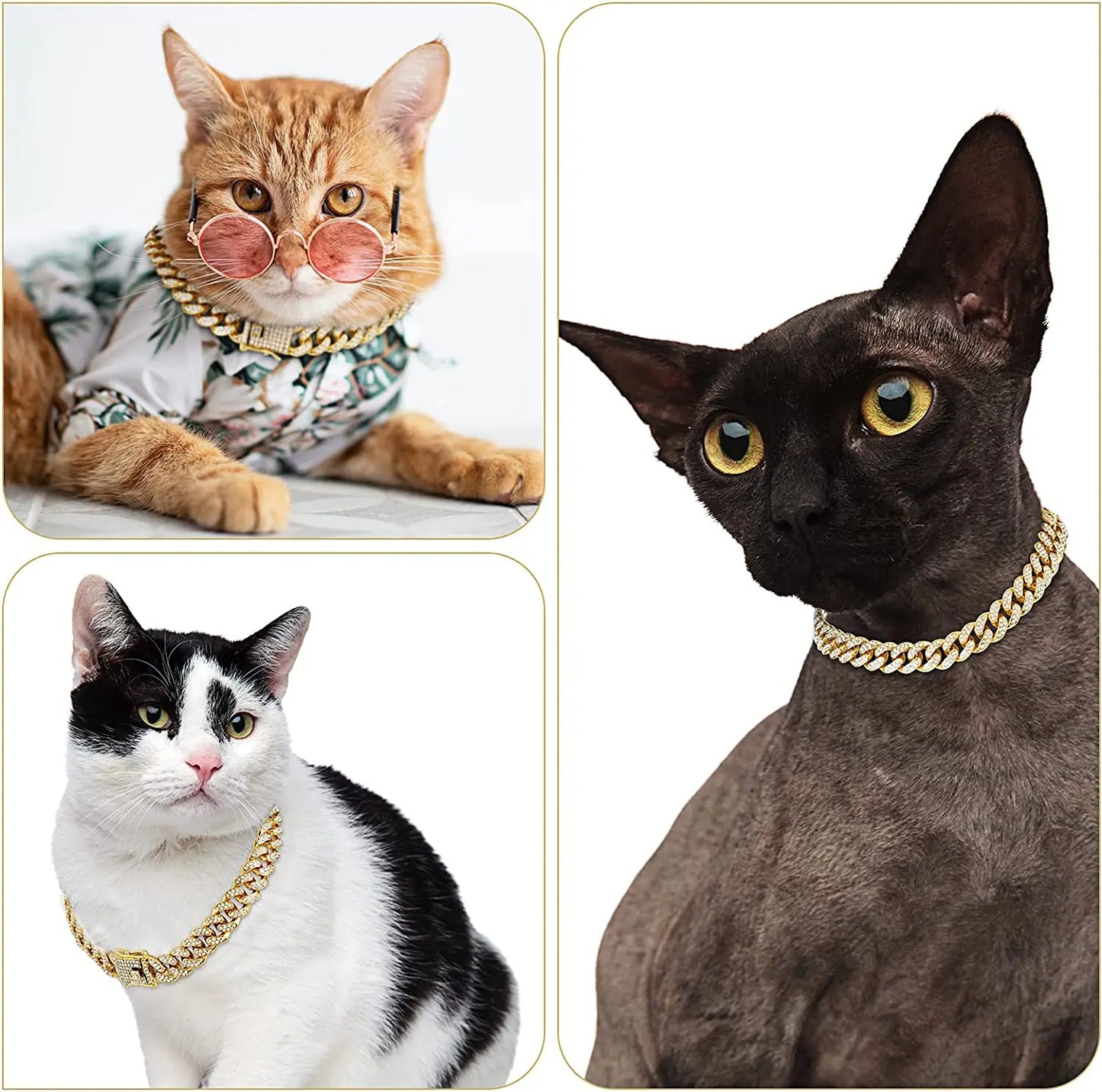 Luxury Cat Rhinestone Chain Collars