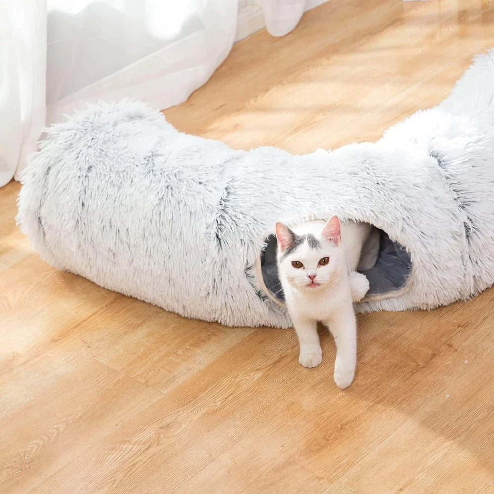 3 Ways Foldable Plush Cat Tunnel