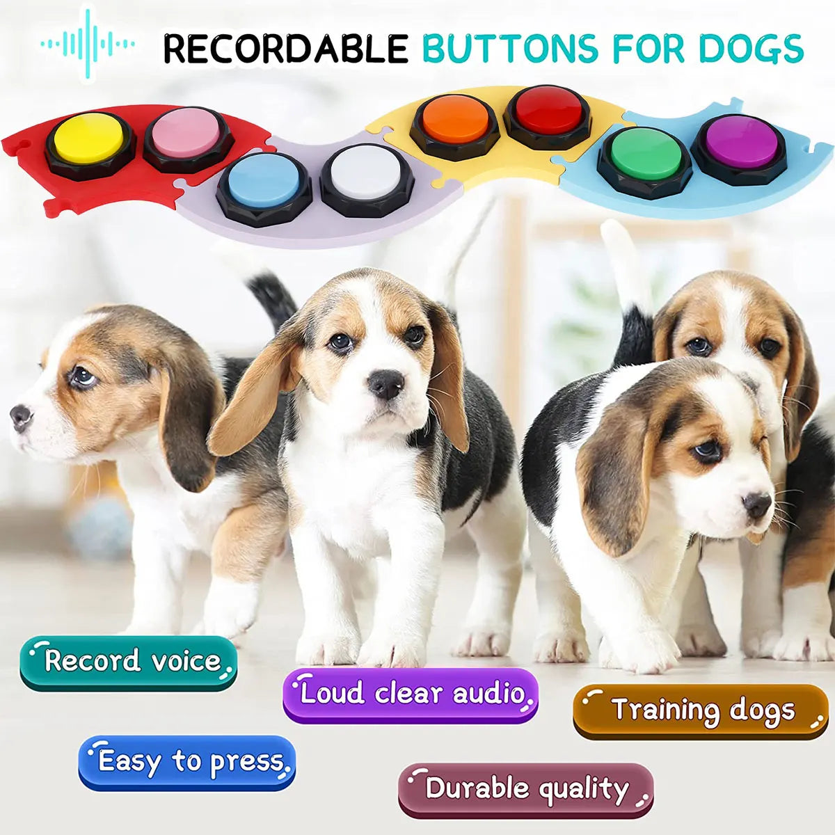 8Pcs Dog Talking Button With EVA Mat