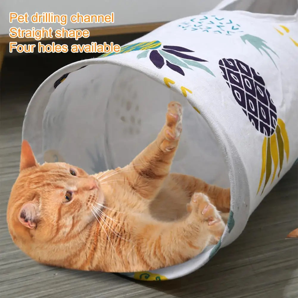 Foldable Fruit Print Cat Tunnel