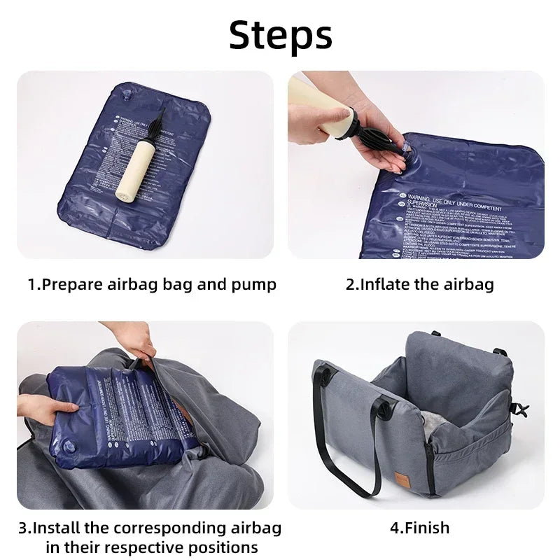 Premium Dog Car Booster With Air Bag