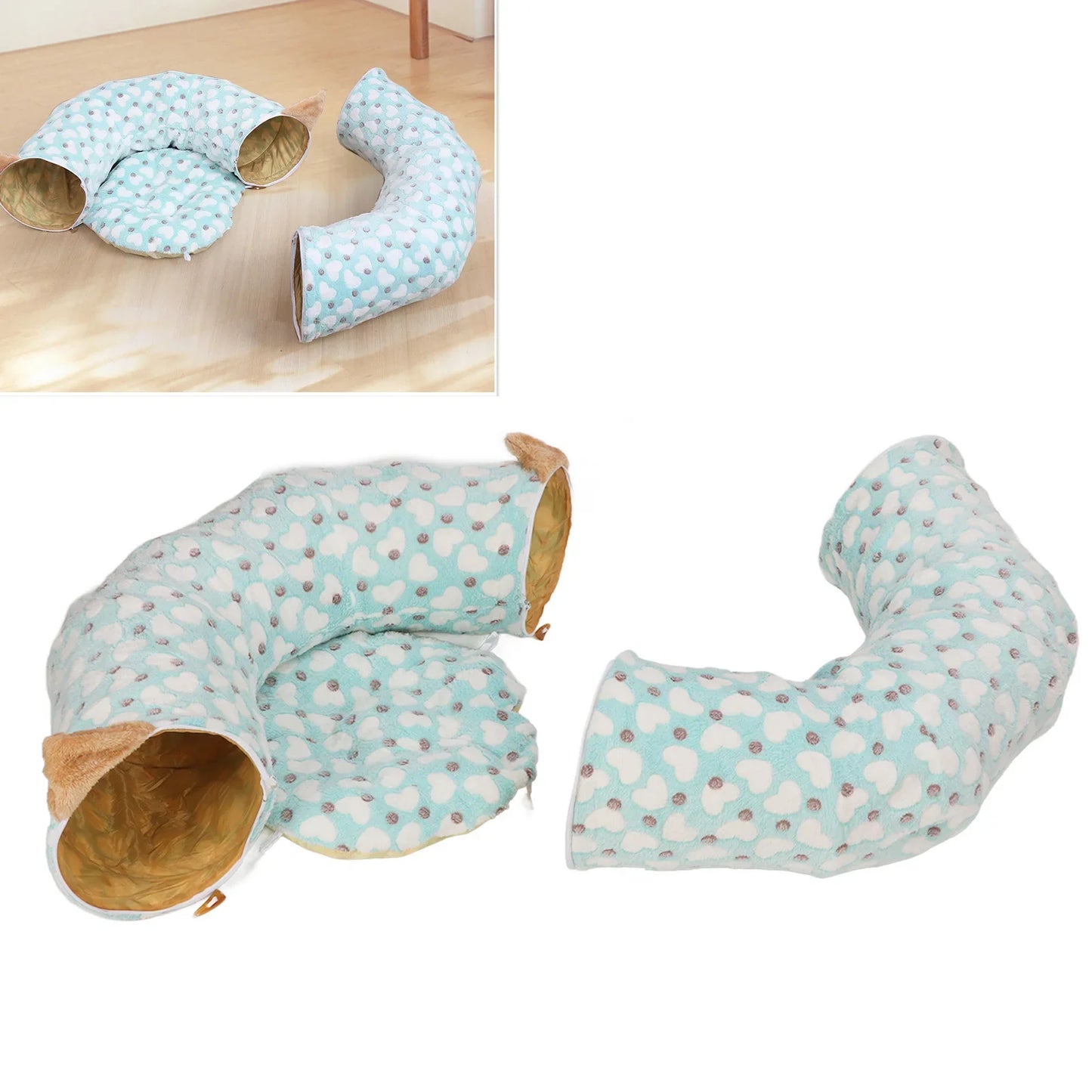 Soft Long Plush Round Cat Tunnel