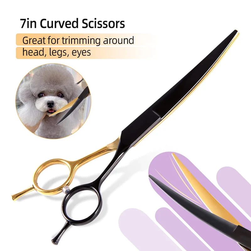Luxury Curved Dog Grooming Scissors