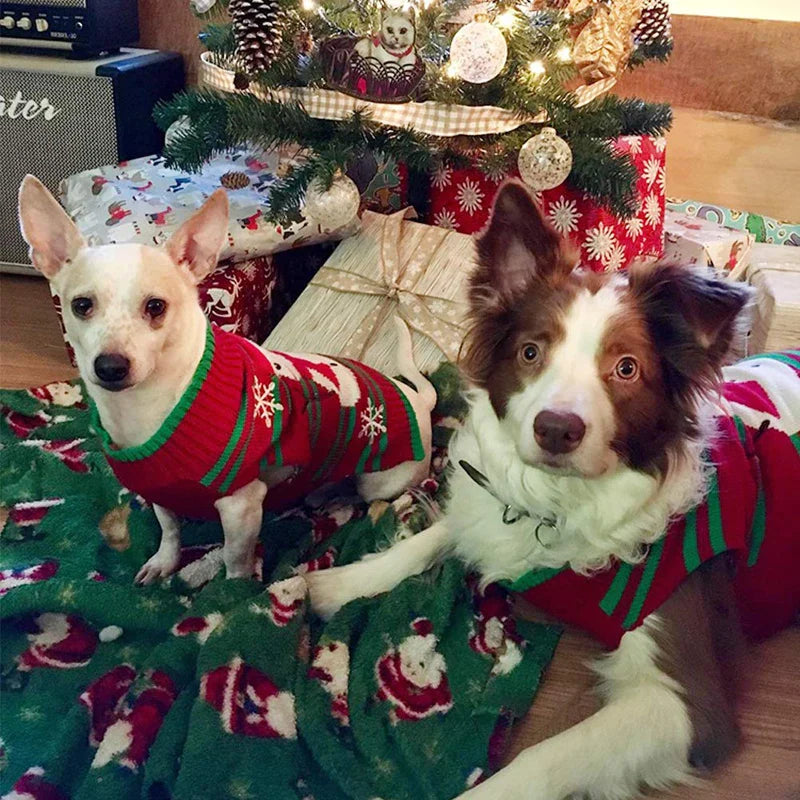 Christmas Snowman Pattern Dog Sweaters