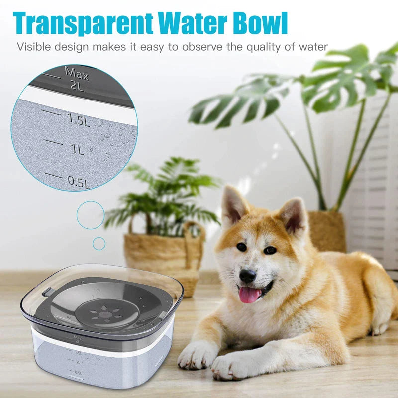 2L Visible Level Slow Drinking Dog Bowl