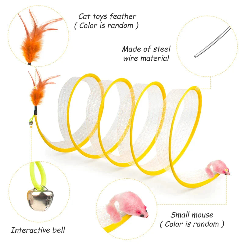 Collapsible Feather Plush Cat Toys