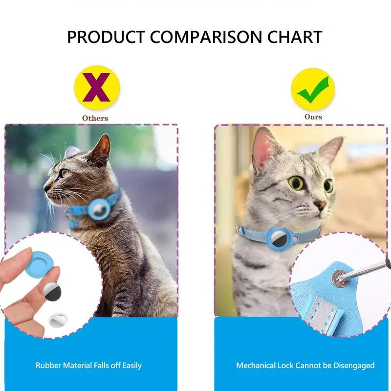 Reflective & Bell Pet AirTag Collar