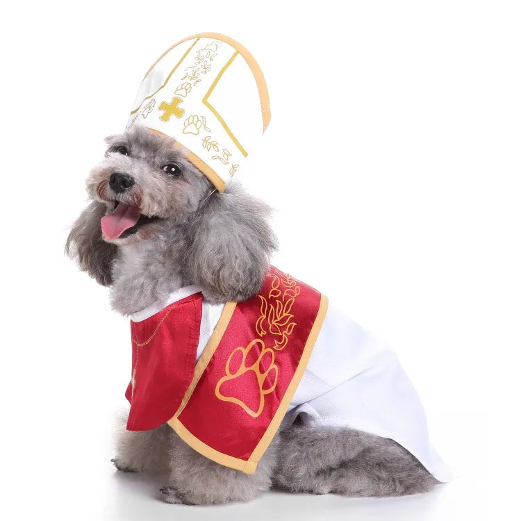 Funny Halloween Priest Dog Costume