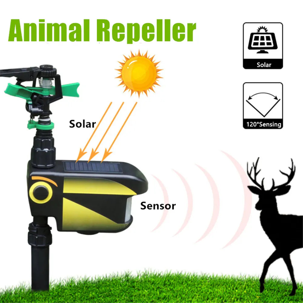Solar Motion Activated Animal Sprinkler Repeller