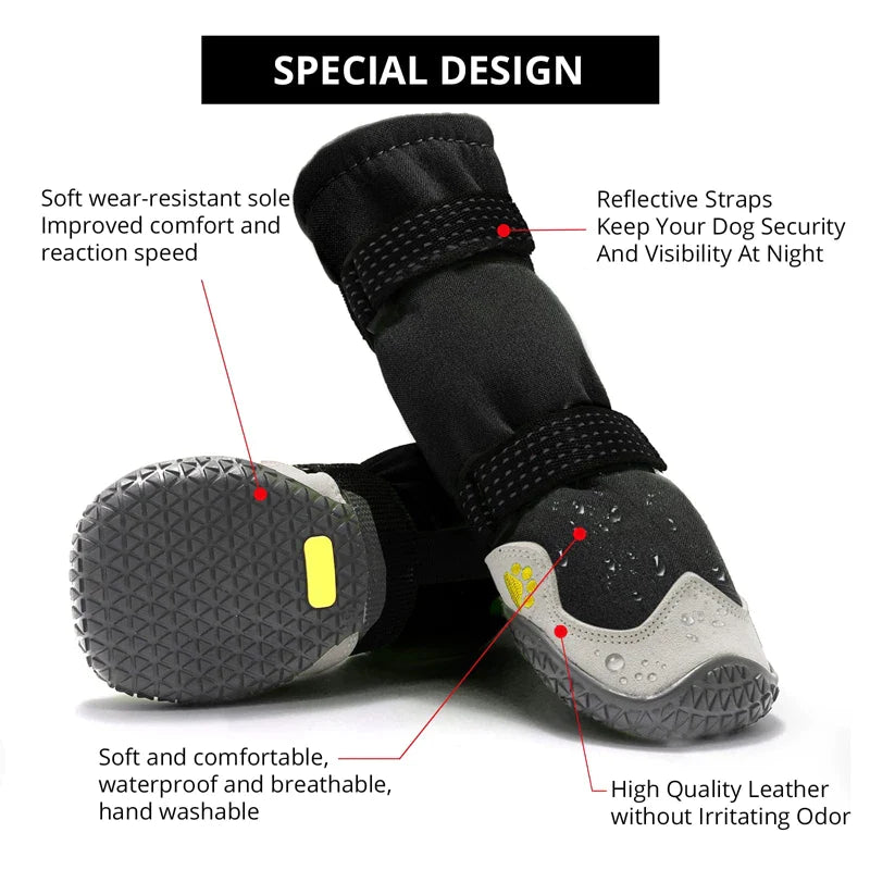 Tough Anti-slip Waterproof Dog Boots