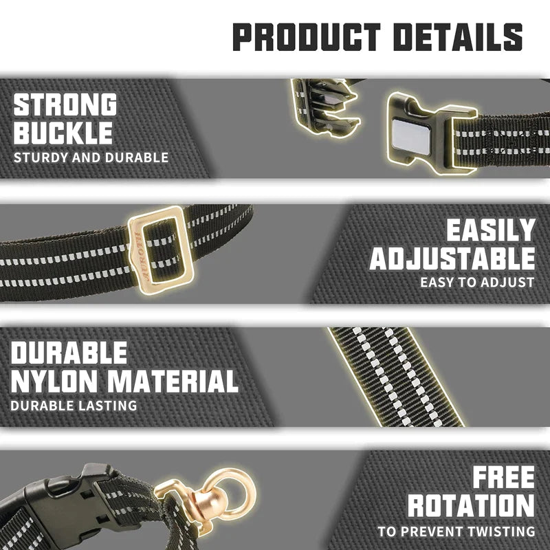 Heavy Duty Adjustable Metal D Ring Dog Collar
