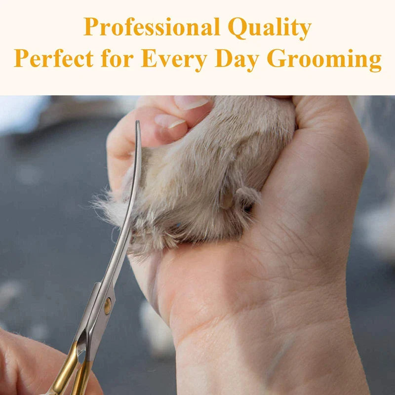 Professional Lightweight Curved Dog Grooming Scissors