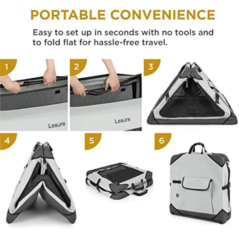 4-Door Collapsible Dog Travel Crate