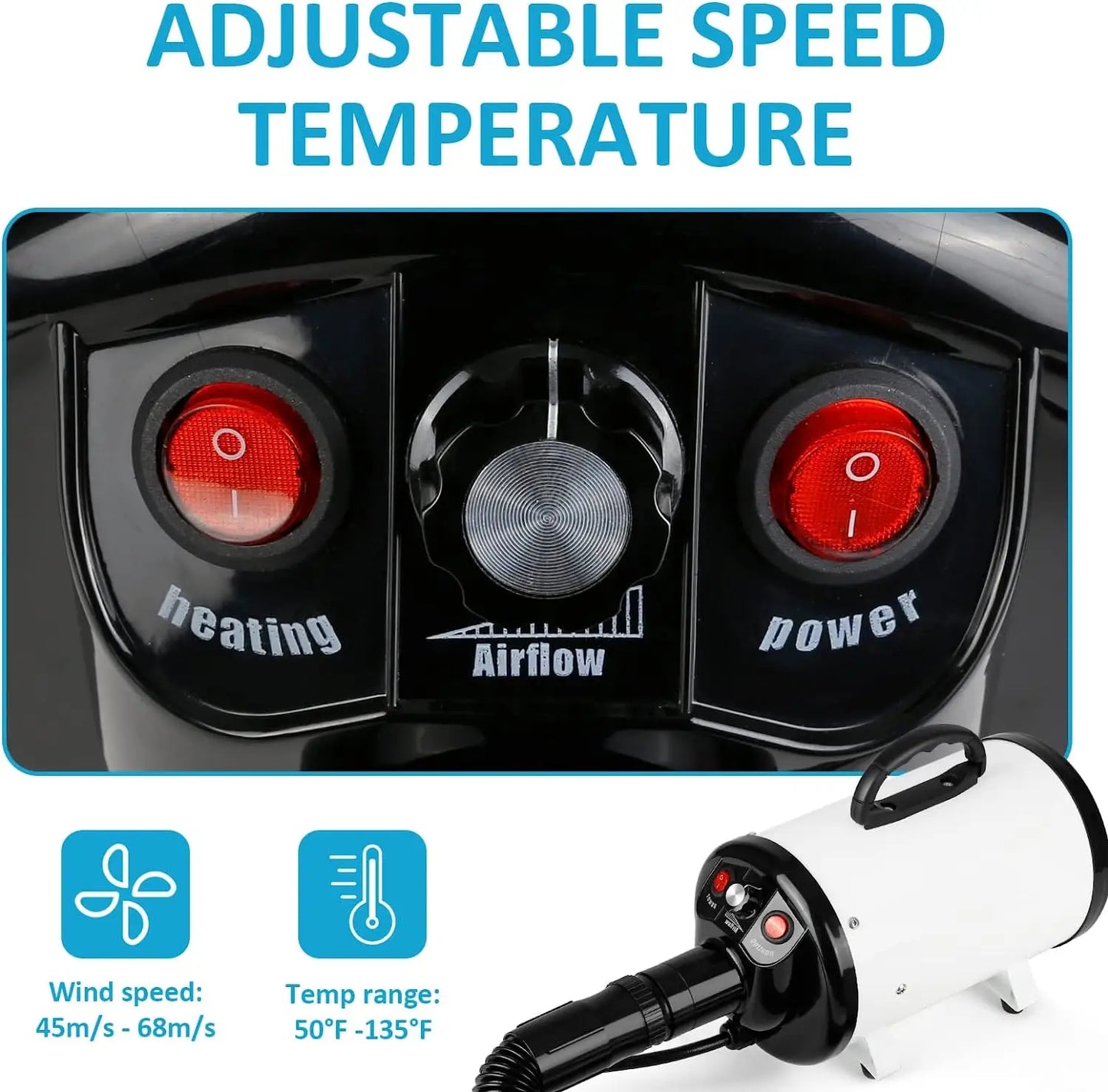 2800W Dog Hair Blaster With Heat