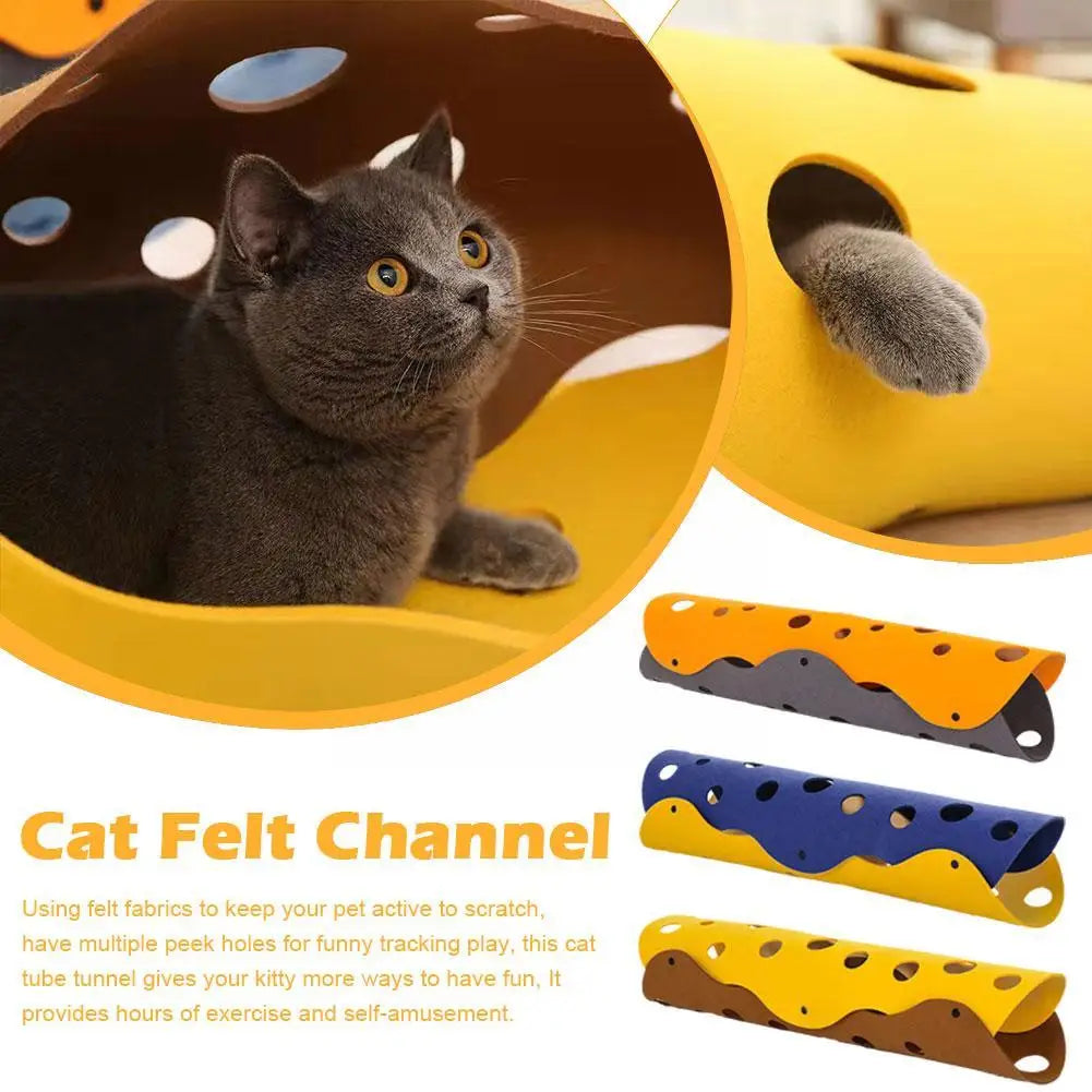 Foldable Cute Cat Felt Hiding Tunnel