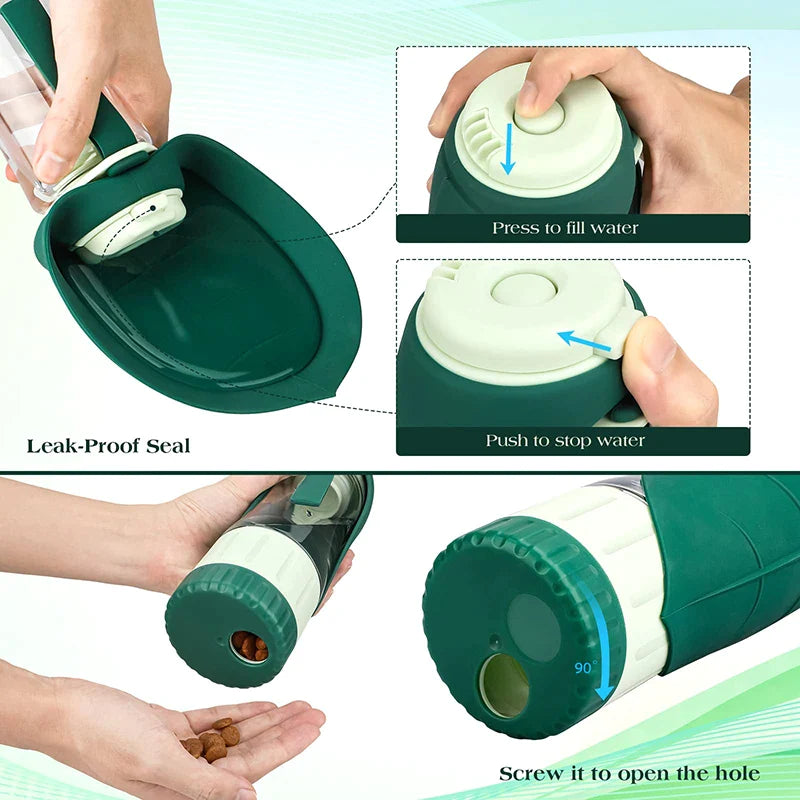2 In 1 Leakproof Dog Water Bottles