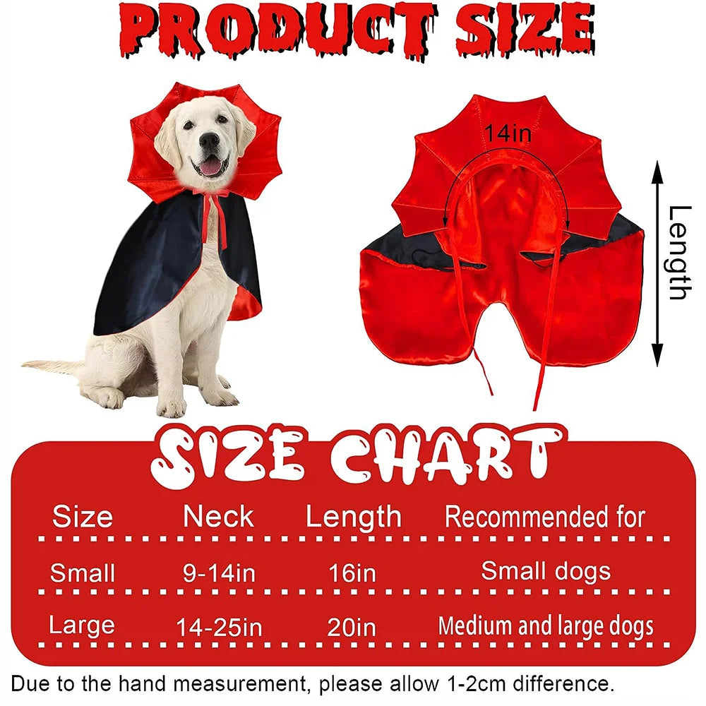 Dog Halloween Vampire Cloak Costume