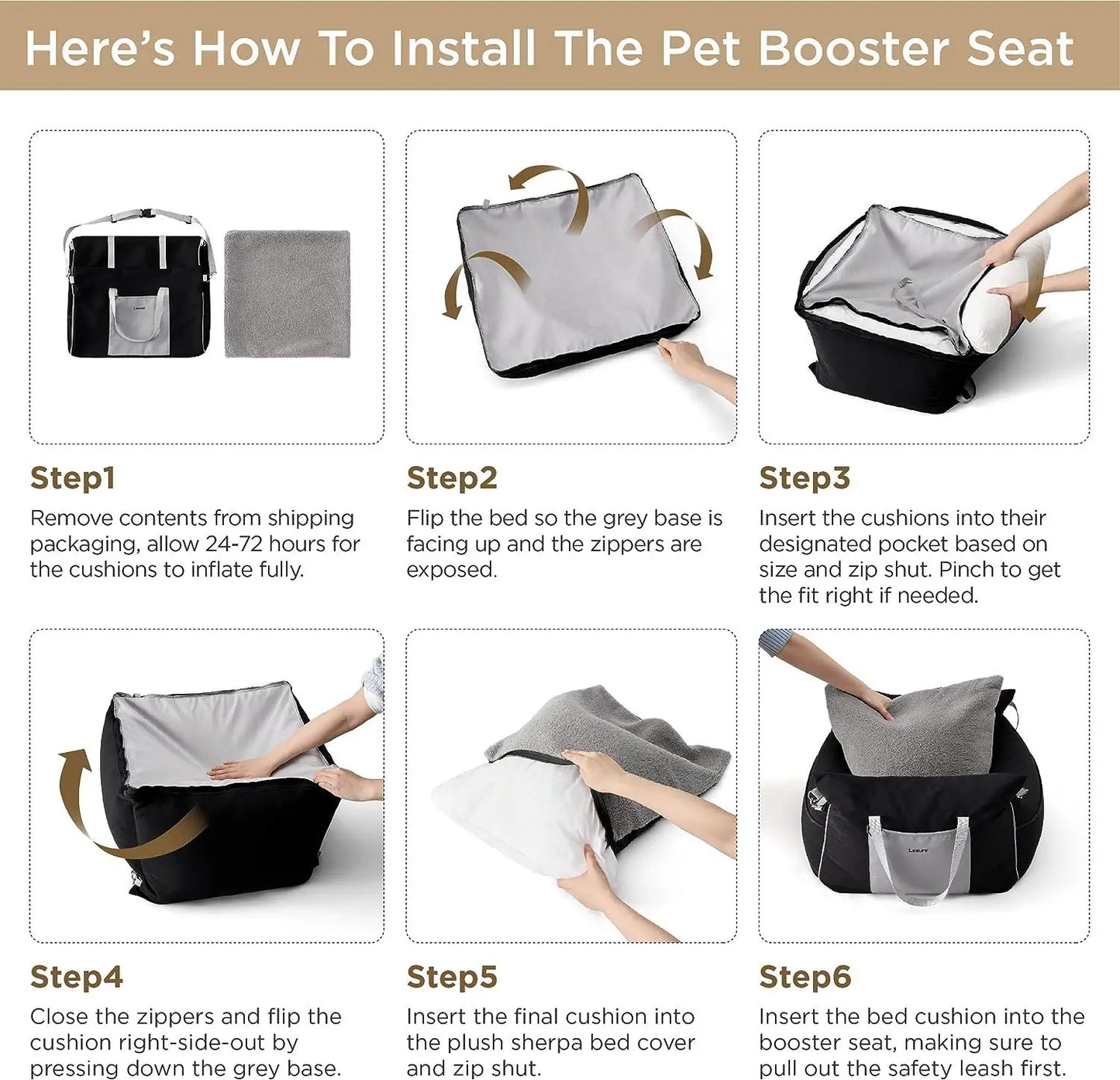Luxury Padded Cotton Dog Car Booster