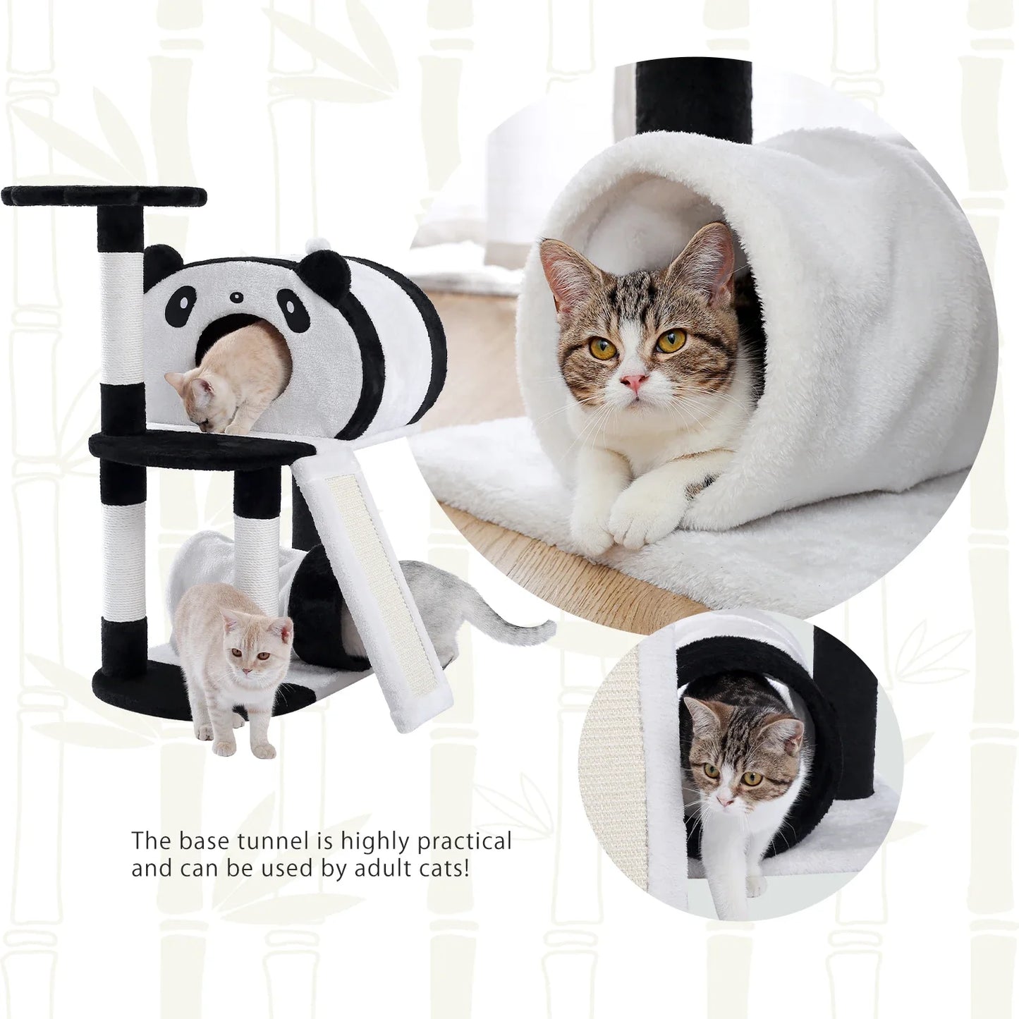 Cute Panda Cat Tree With Condo