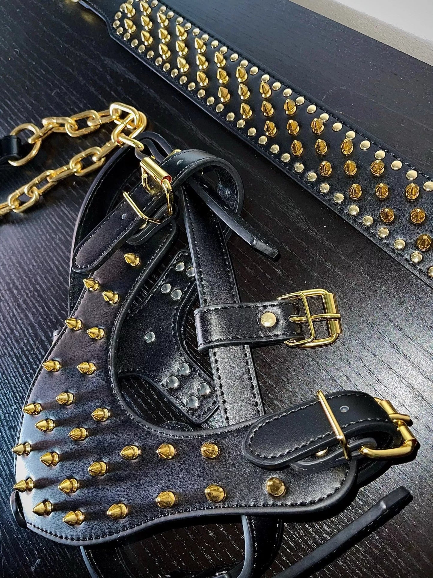 Leather Spiked Studded Dog Harness