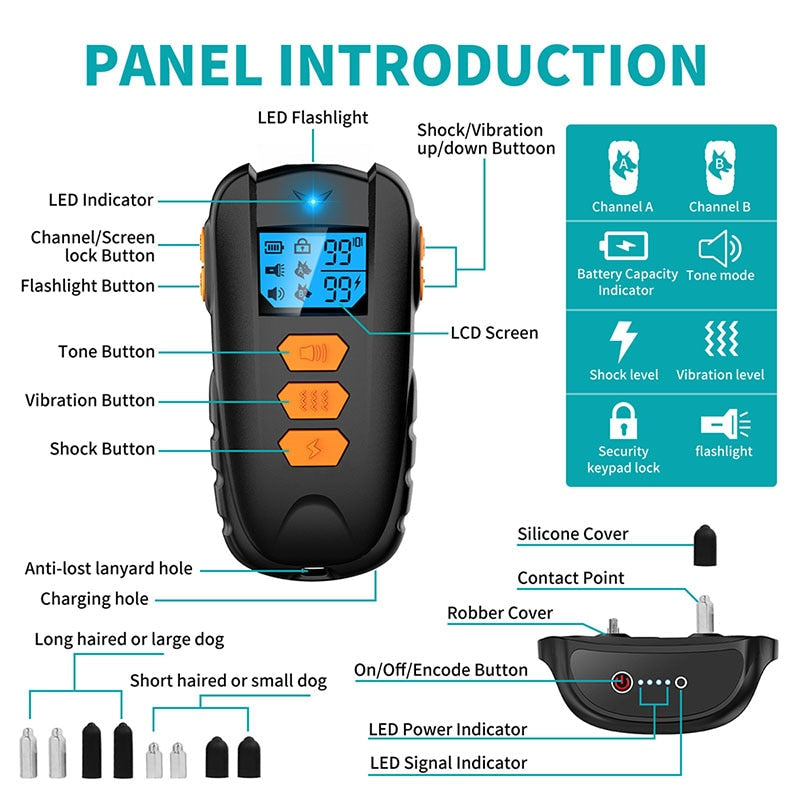 1650ft Rechargeable Dog Vibration Collar