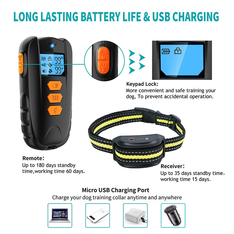 1650ft Rechargeable Dog Vibration Collar