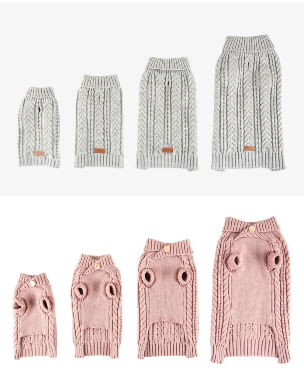 Knitted Cable Winter Dog Sweater