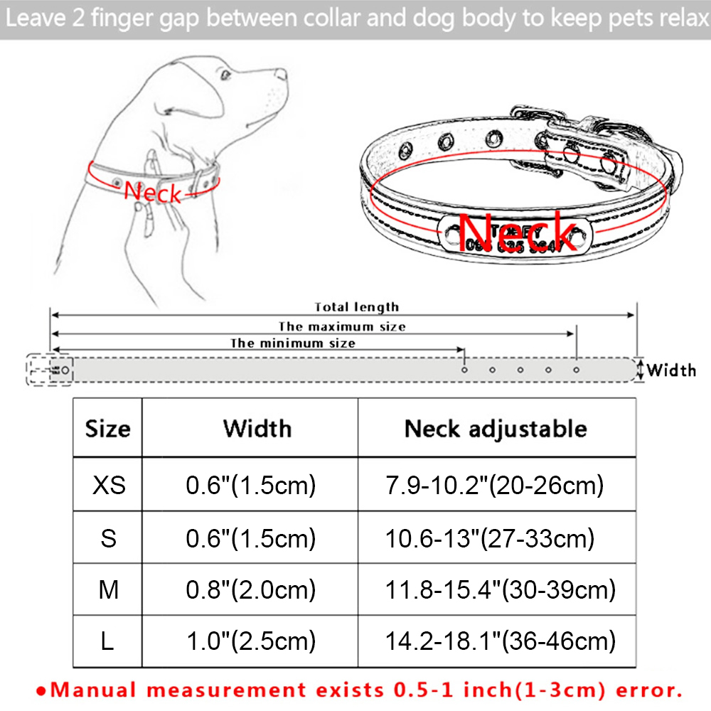 Leather Rhinestone Personalized Dog Collar
