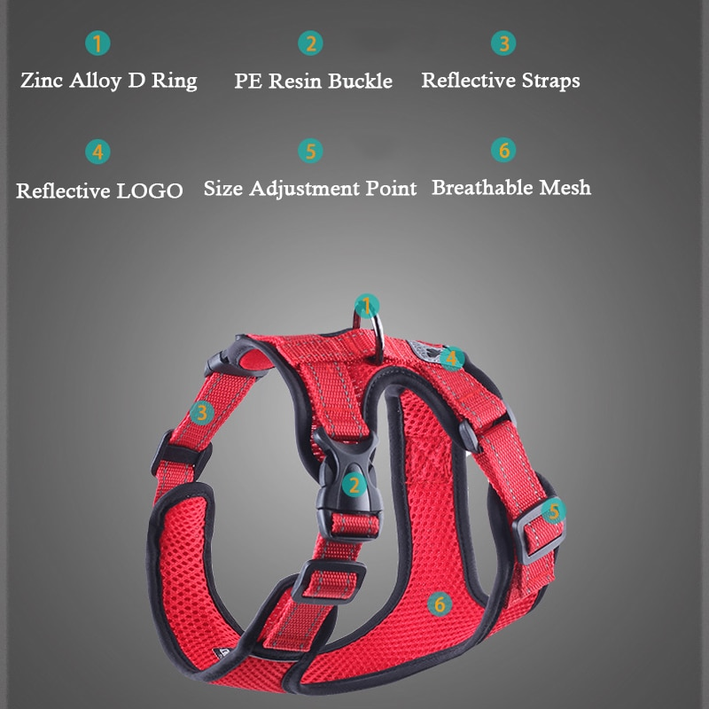 No Pull Mesh Dog Harness