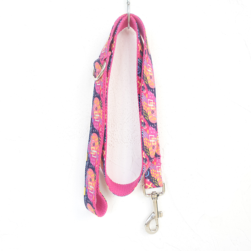 PINK SCRAWL Engraved Dog Collar