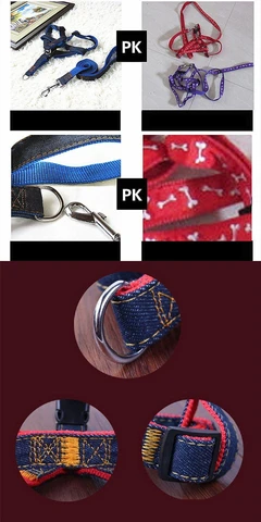 Premium Denim Leash & Harness