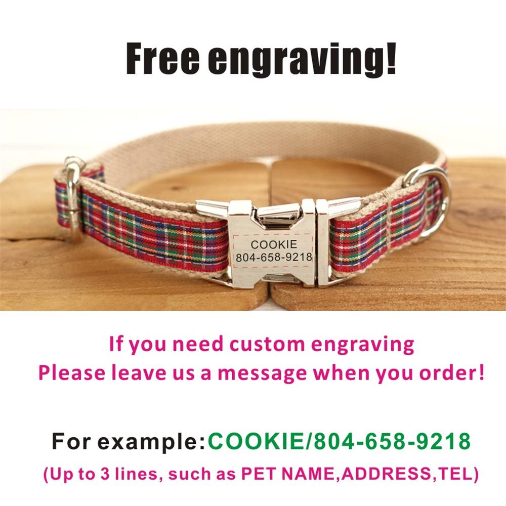 RED SCOTTISH Plaid Dog Collar
