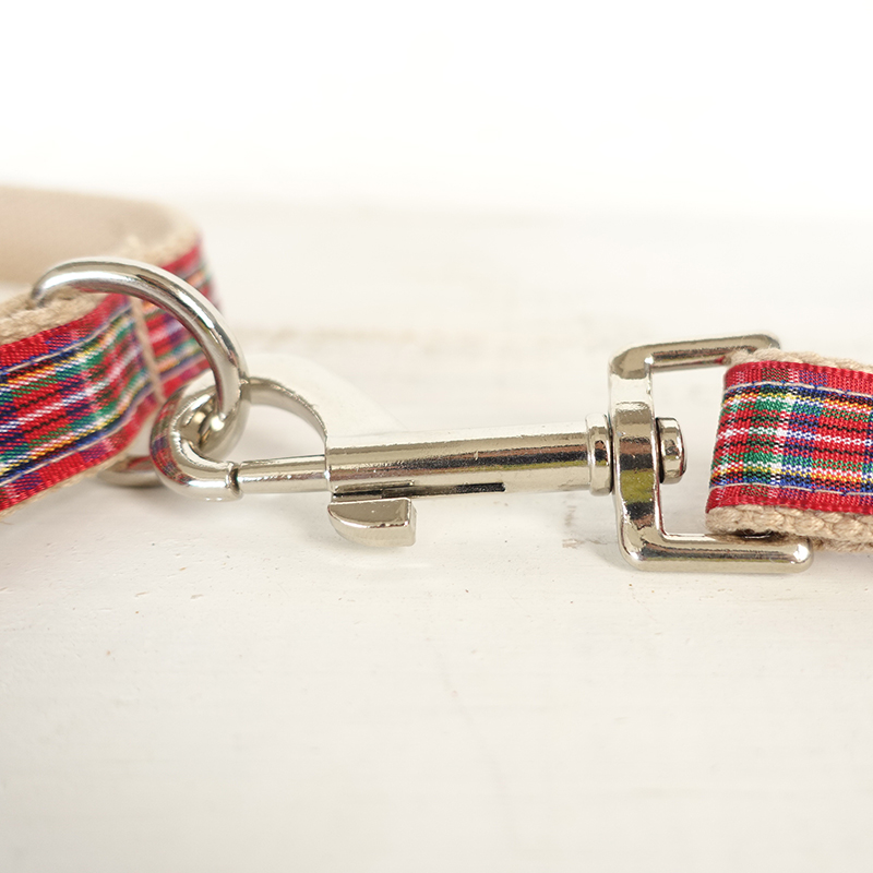 RED SCOTTISH Plaid Dog Collar